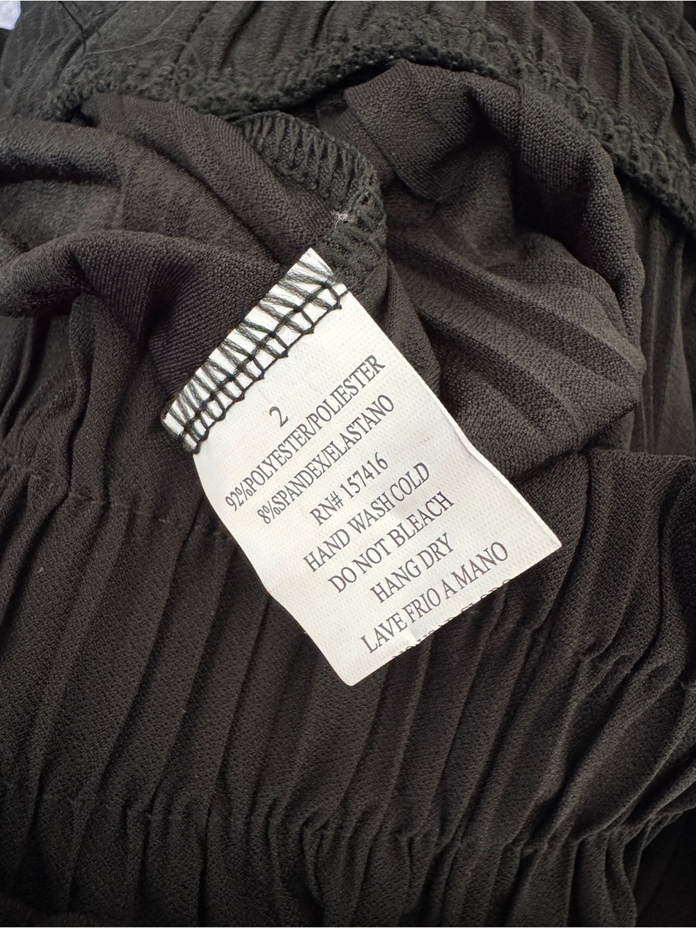 Vintage New Mix Pleated Wide Leg Pants Black Size 2 NWT tie waist classic career - Picture 9 of 9